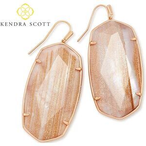 NWOT Kendra Scott Esme Rose Gold Drop Earrings In Gold Dusted Glass